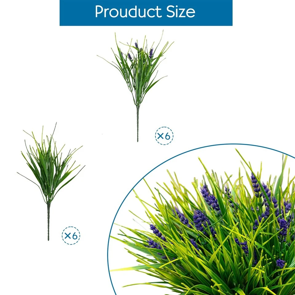 Simulation Potted Reed Grass With Purple Flower And Green Leaves For Indoor Outdoor Decor factory